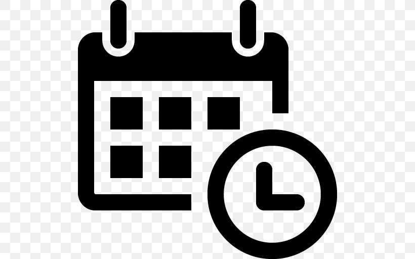 Calendar Time Icon, PNG, 512x512px, Calendar, Area, Black And White, Brand, Calendar Date Download Free