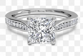 Diamond Engagement Rings For Women - Princess Cut Engagement Ring Diamond Cut Solitaire PNG