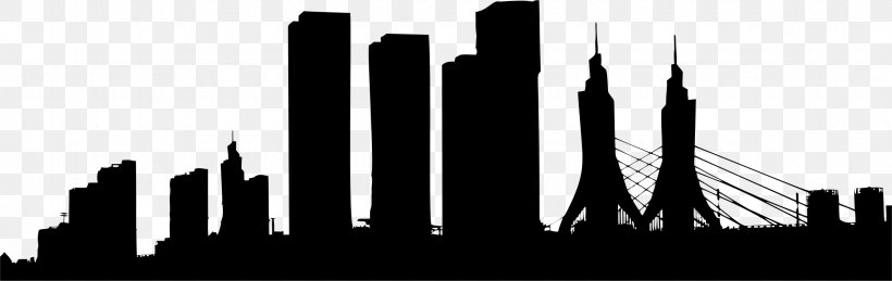 Skyline Silhouette Cityscape Photography, PNG, 2360x746px, Skyline, Architectural Engineering, Black And White, Brand, Building Download Free