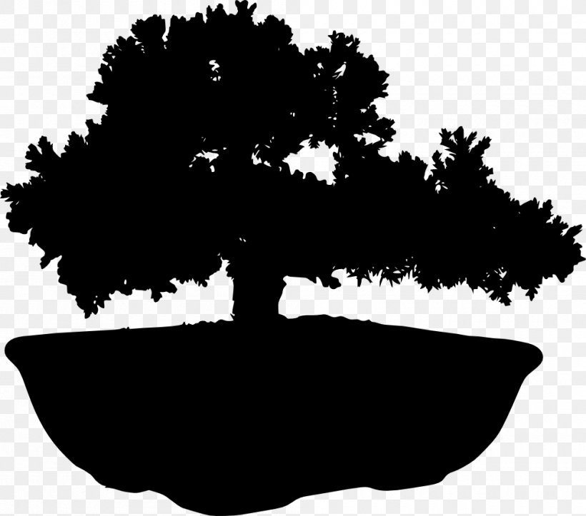 Silhouette Tree Bonsai, PNG, 1000x882px, Silhouette, Black, Black And White, Bonsai, Branch Download Free