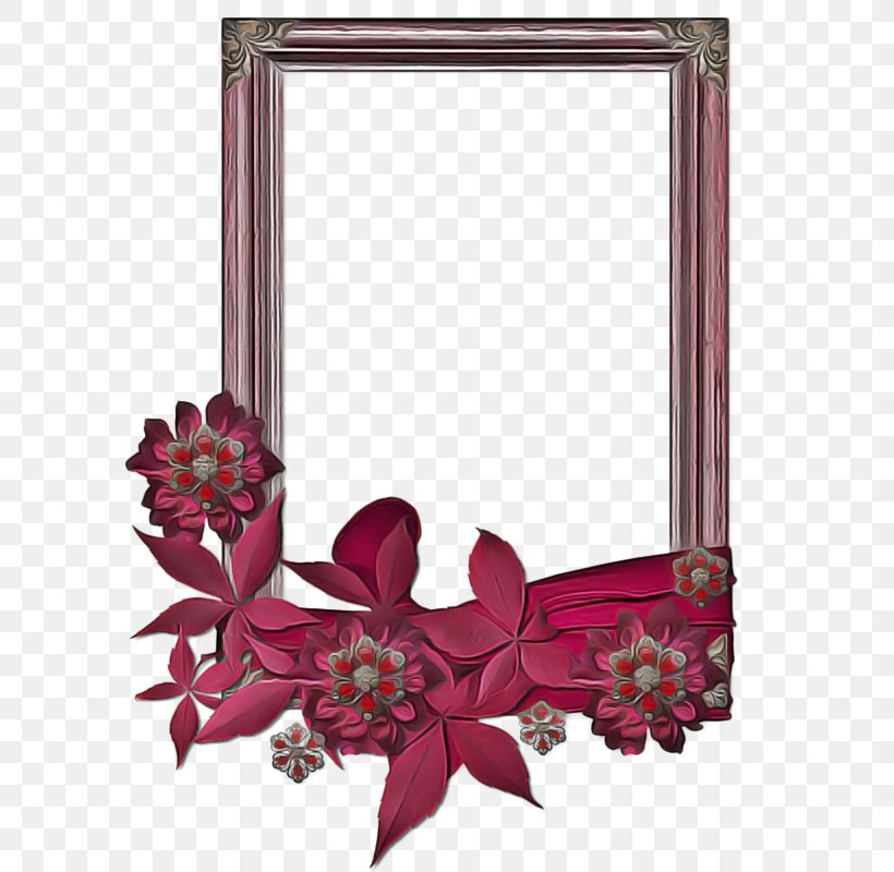 Pink Flower Frame, PNG, 612x800px, Floral Design, Flower, Interior Design, Magenta, Mirror Download Free