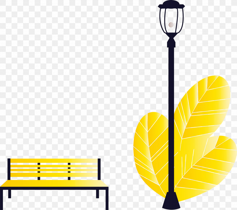 Street Light Park Bench, PNG, 3000x2666px, Street Light, Park Bench, Yellow Download Free