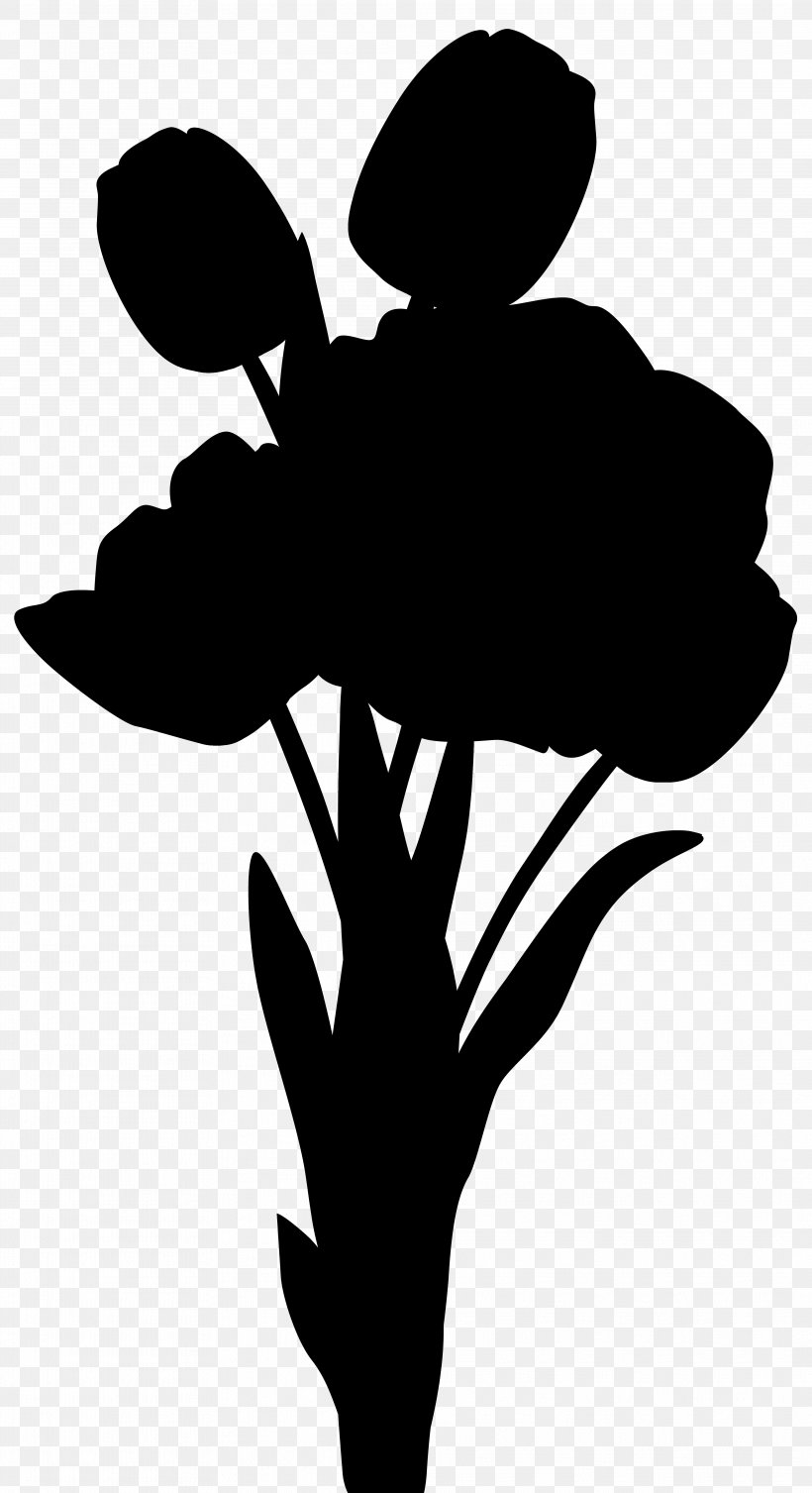 Clip Art Flowering Plant Silhouette Leaf, PNG, 3942x7246px, Flower, Black M, Blackandwhite, Botany, Flowering Plant Download Free