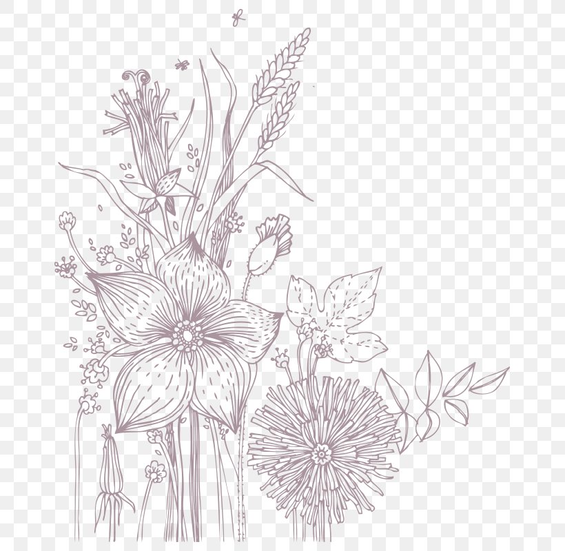 Flowers,flowers, PNG, 800x800px, Color, Black And White, Branch, Convite, Drawing Download Free