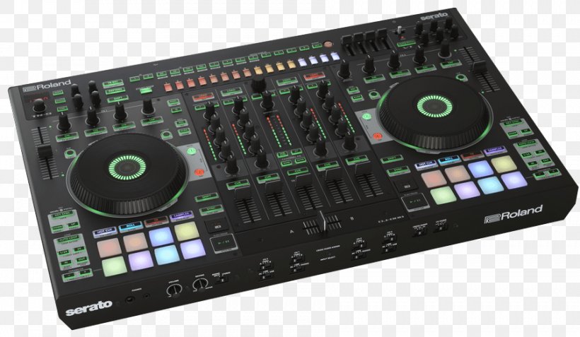 DJ Controller Disc Jockey Roland Corporation Musical Instruments Audio Mixers, PNG, 902x525px, Watercolor, Cartoon, Flower, Frame, Heart Download Free