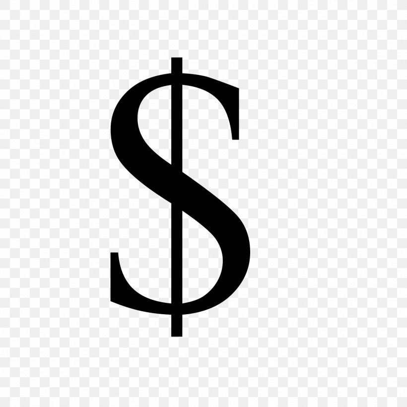Dollar Sign United States Dollar Clip Art, PNG, 1500x1500px, Dollar Sign, Black And White, Brand, Cent, Currency Download Free