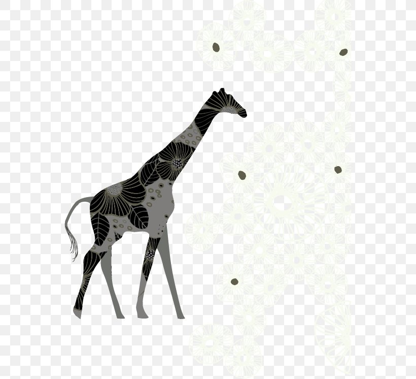 Giraffe Cartoon Illustration, PNG, 565x746px, Giraffe, Art, Black, Black And White, Cartoon Download Free