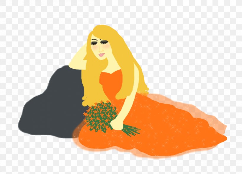 Illustration Clip Art Mermaid, PNG, 1259x903px, Mermaid, Fictional Character, Long Hair, Orange, Sitting Download Free