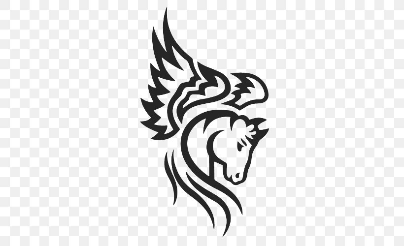 Horse Tattoo Art Bird Vector Graphics, PNG, 500x500px, Horse, Art, Bird, Black, Black And White Download Free