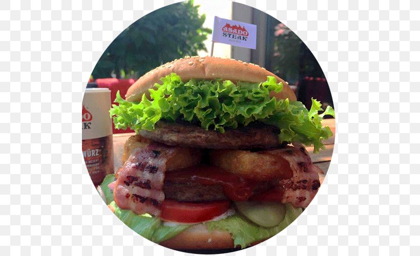 Hamburger Asado Cheeseburger Buffalo Burger Fast Food, PNG, 500x500px, Hamburger, American Food, Asado, Asado Steak Laim, Asado Steak Tal Download Free