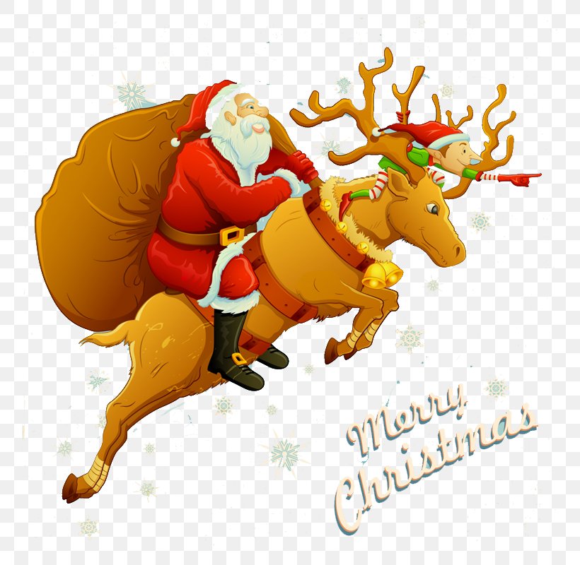 Santa Clauss Reindeer Santa Clauss Reindeer Rudolph Clip Art, PNG, 800x800px, Santa Claus, Art, Christmas, Christmas Elf, Christmas Gift Download Free