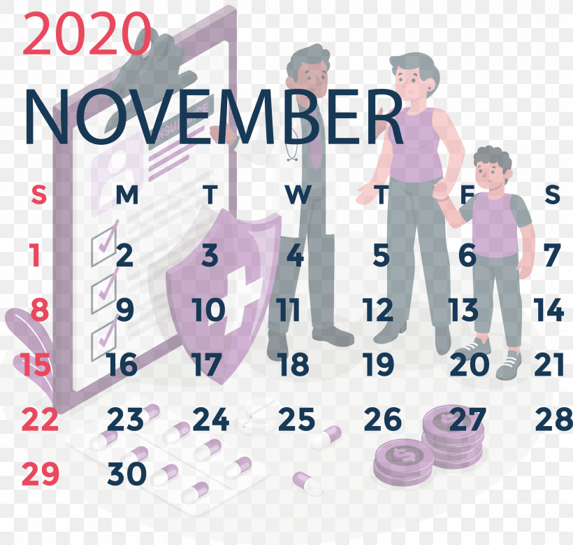 November 2020 Calendar November 2020 Printable Calendar, PNG, 3000x2850px, November 2020 Calendar, Area, Behavior, Calendar System, Human Download Free