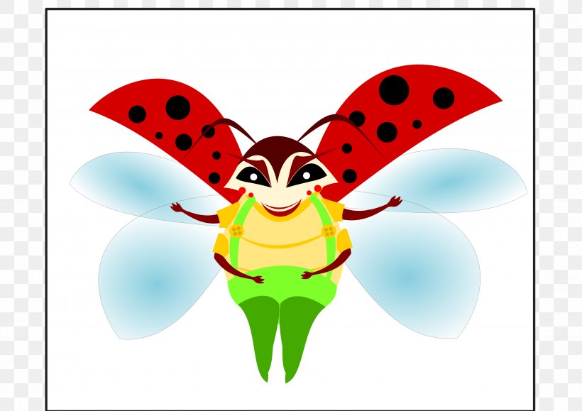 Butterfly Ladybird Beetle Clip Art, PNG, 3394x2400px, Butterfly, Beetle, Butterflies And Moths, Cartoon, Character Download Free