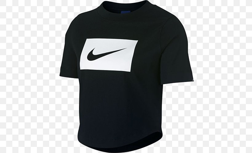 T-shirt Tracksuit Clothing Nike Crop Top, PNG, 500x500px, Tshirt, Active Shirt, Black, Blouse, Brand Download Free