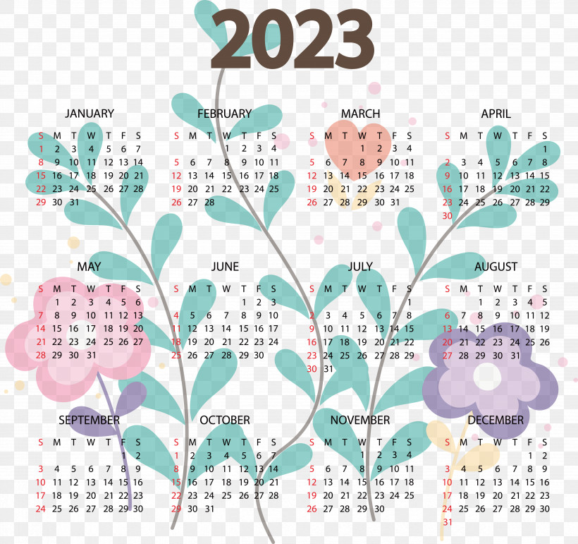 Calendar Wallet Calendar Icon Plant Holiday, PNG, 4892x4601px, Calendar, Biology, Flower, Holiday, Line Download Free