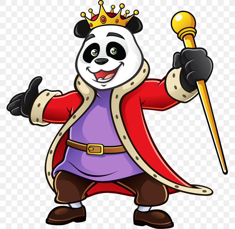Giant Panda King Illustration, PNG, 779x800px, Giant Panda, Art, Cartoon, Crown, Drawing Download Free