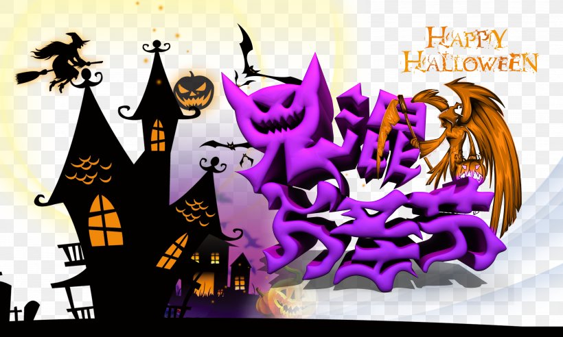 Halloween Illustration, PNG, 3543x2126px, Halloween, Art, Cartoon, Fictional Character, Jackolantern Download Free