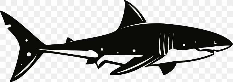 Shark Clip Art Vector Graphics Euclidean Vector Illustration, PNG, 2383x845px, Shark, Black, Black And White, Cartilaginous Fish, Drawing Download Free