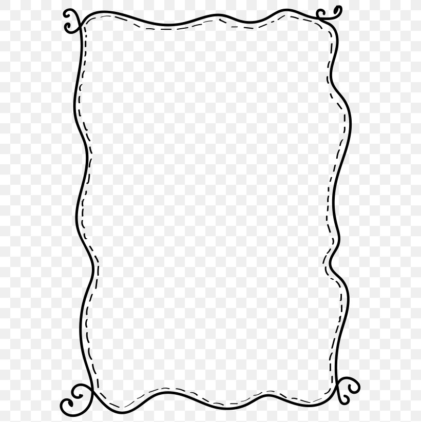 White Line Point Clip Art, PNG, 595x822px, White, Area, Black, Black And White, Border Download Free