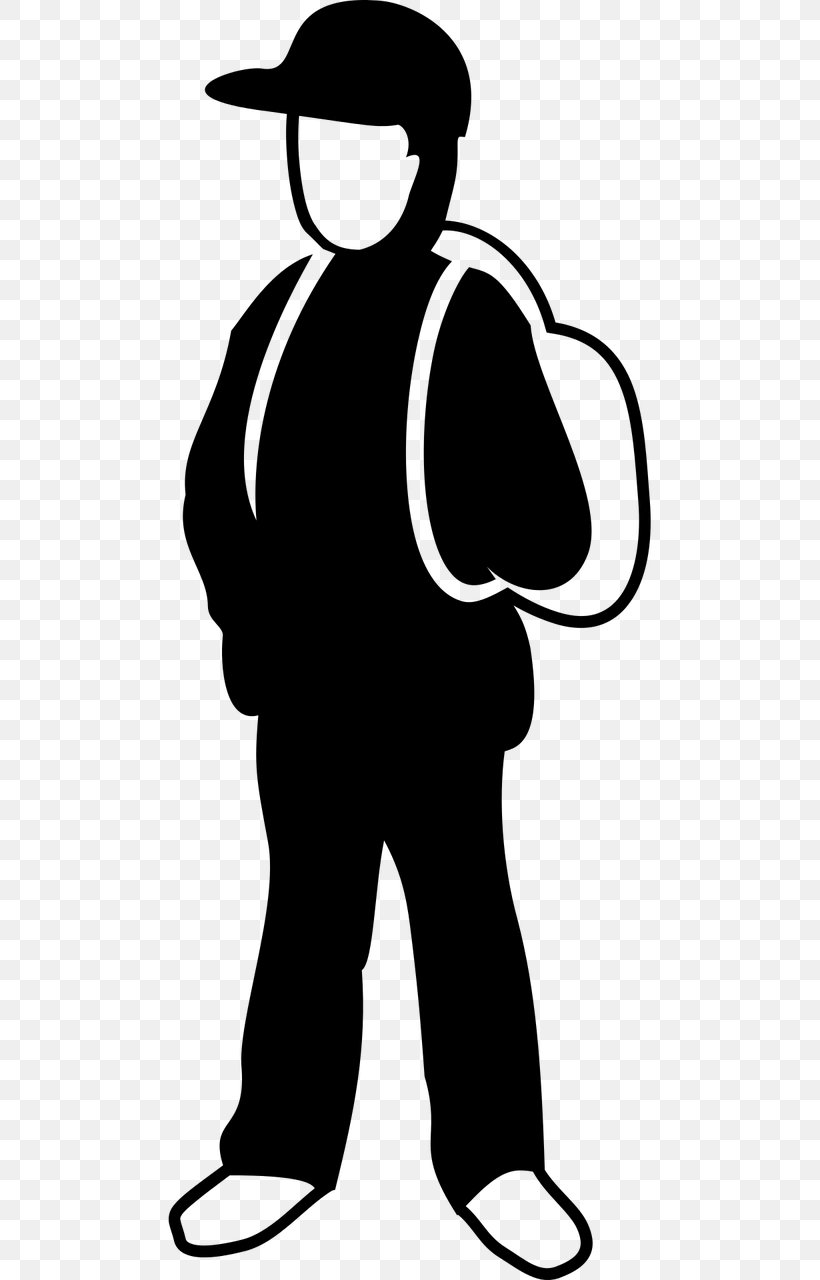 Backpack Travel Clip Art, PNG, 640x1280px, Backpack, Artwork, Backpacking, Black, Black And White Download Free