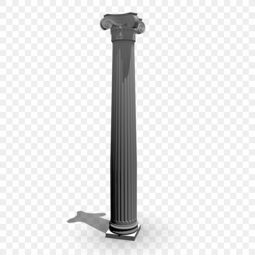 Column Ionic Order, PNG, 1000x1000px, 3d Computer Graphics, Column, Architecture, Black And White, Classical Order Download Free