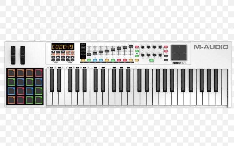 MIDI Controllers M-Audio MIDI Keyboard Musical Keyboard, PNG, 1200x750px, Watercolor, Cartoon, Flower, Frame, Heart Download Free