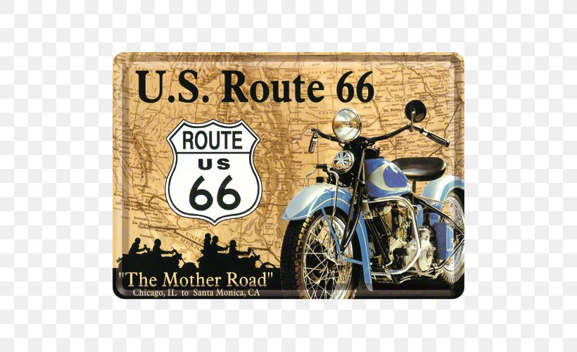 U.S. Route 66 Nostalgia Map Art Road, PNG, 500x500px, Us Route 66, Advertising, Art, Brand, Highway Download Free