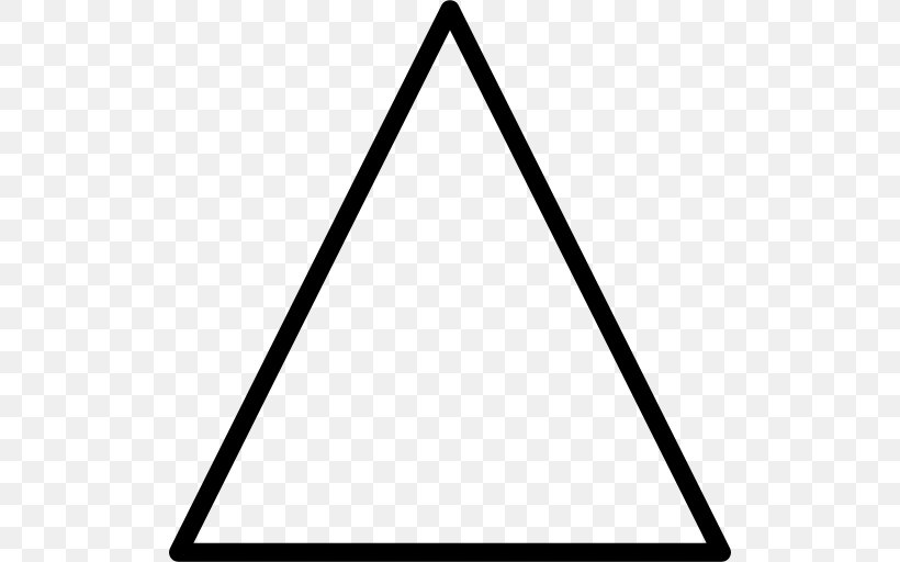 Equilateral Triangle Right Triangle Isosceles Triangle, PNG, 512x512px, Triangle, Area, Black, Black And White, Equilateral Triangle Download Free