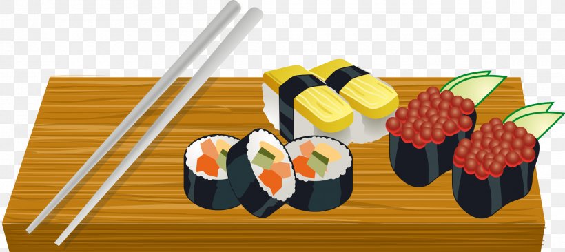 Sushi Japanese Cuisine Clip Art, PNG, 2400x1074px, Sushi, Asian Food, California Roll, Chopsticks, Cuisine Download Free