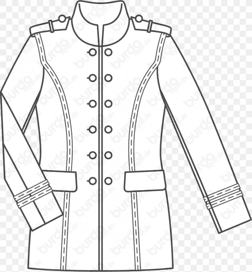 Overcoat Sport Coat Jacket Suit Burda Style, PNG, 885x953px, Overcoat, Black And White, Blazer, Burda Style, Clothing Download Free