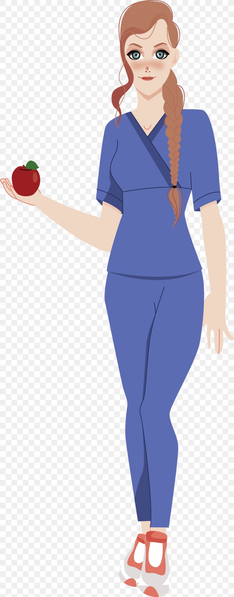 Apple Nurse, PNG, 1073x2735px, Watercolor, Cartoon, Flower, Frame, Heart Download Free