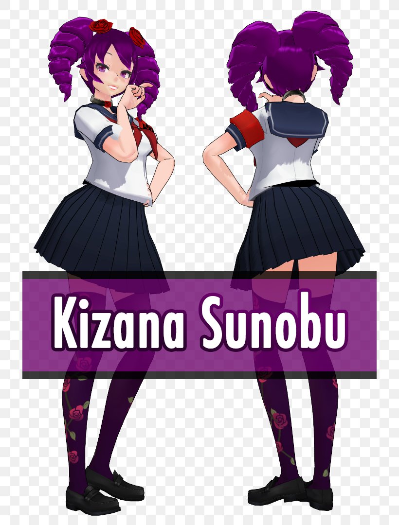 Kizana Yandere Simulator DeviantArt Costume, PNG, 728x1080px, Watercolor, Cartoon, Flower, Frame, Heart Download Free