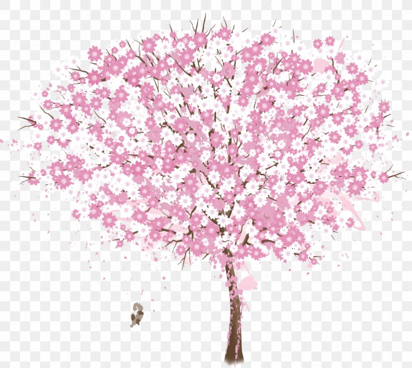 Illustration Pink Tree, PNG, 824x737px, Tree, Blossom, Branch, Cherry Blossom, Floral Design Download Free