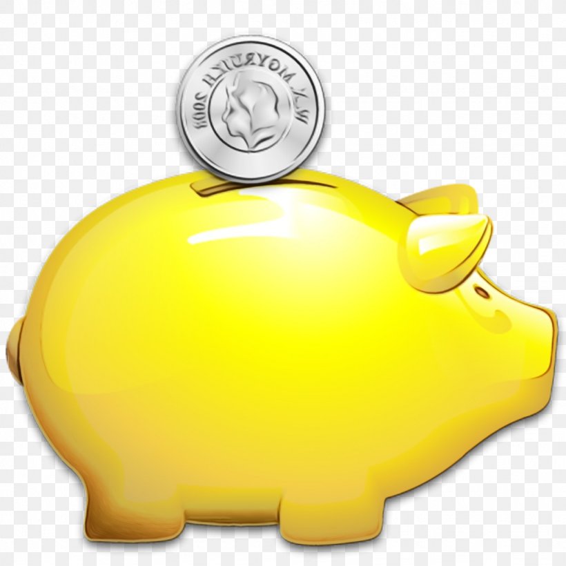 Piggy Bank, PNG, 1024x1024px, Watercolor, Coin, Currency, Material Property, Money Download Free