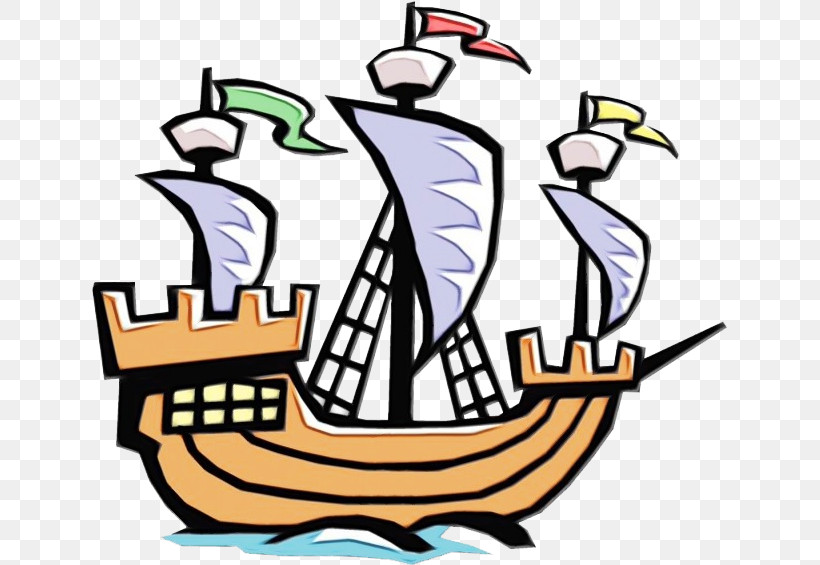 Columbus Day, PNG, 636x565px, Watercolor, Boat, Cartoon, Christopher Columbus, Columbus Day Download Free