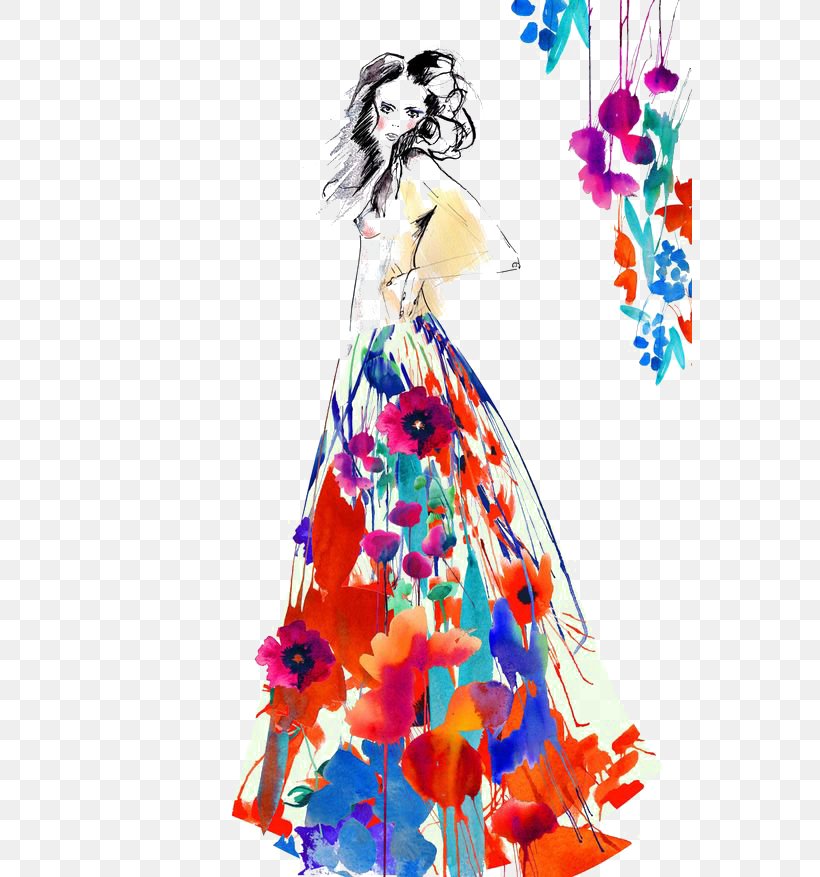 Watercolor Painting Fashion Illustration Drawing Illustration, PNG, 564x877px, Watercolor Painting, Art, Costume, Costume Design, Dance Dress Download Free