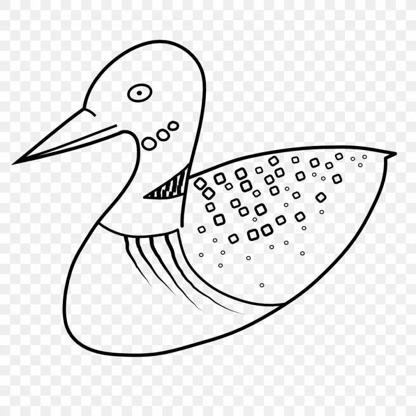Beak Common Loon Bird Coloring Book Clip Art, PNG, 1000x1000px, Beak, Anatidae, Area, Art, Artwork Download Free