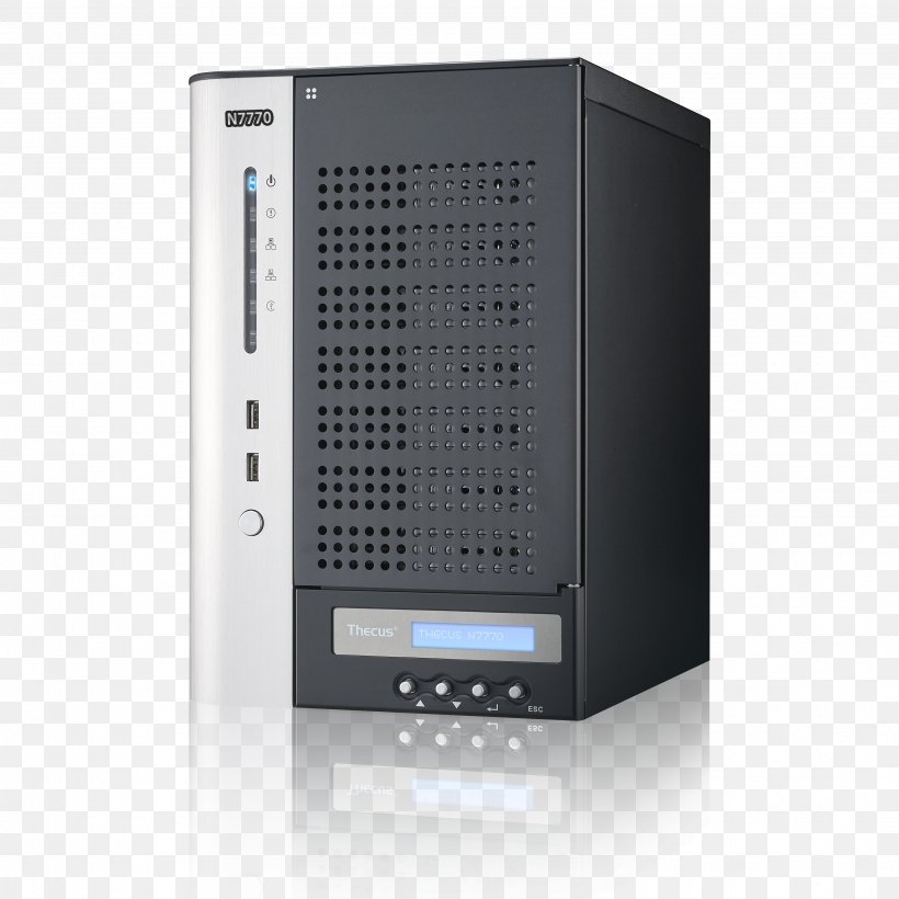 Network Storage Systems Thecus Technology N7700 NAS Server, PNG, 3440x3440px, Network Storage Systems, Central Processing Unit, Computer Case, Computer Component, Computer Network Download Free