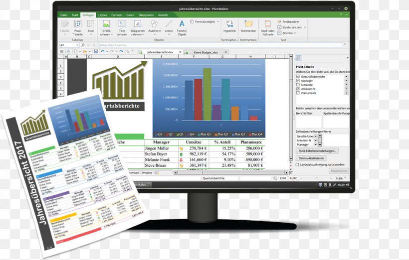 Spreadsheet SoftMaker Office PlanMaker FreeOffice, PNG, 1024x653px, Spreadsheet, Communication, Computer, Computer Monitor, Computer Program Download Free