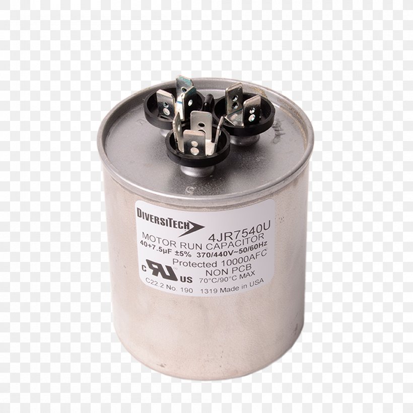 Motor Capacitor Electronics Electric Potential Difference Electric Motor, PNG, 1000x1000px, Capacitor, Circuit Component, Electric Motor, Electric Potential Difference, Electronic Device Download Free