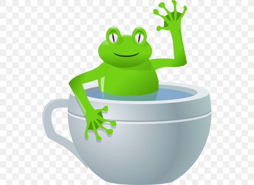 Teacup Frog Clip Art, PNG, 546x597px, Tea, Amphibian, Cup, Frog, Green Download Free