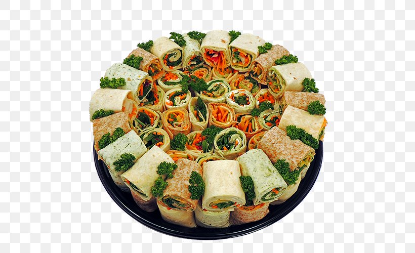 Hors D'oeuvre Vegetarian Cuisine Wrap Pizza Platter, PNG, 500x500px, Vegetarian Cuisine, Appetizer, Asian Food, Bread, Cheese Download Free