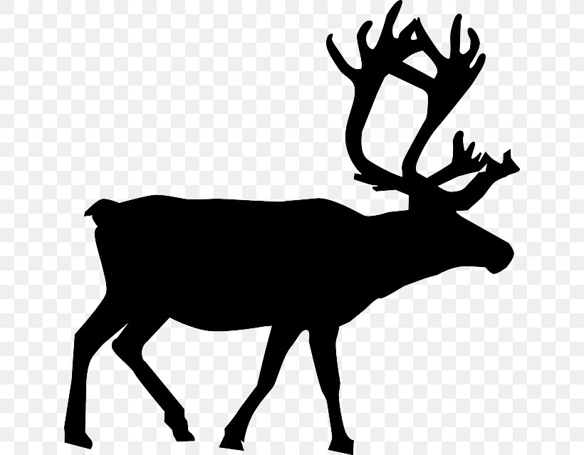 Reindeer Rudolph Clip Art, PNG, 640x639px, Deer, Antler, Black And White, Christmas, Elk Download Free