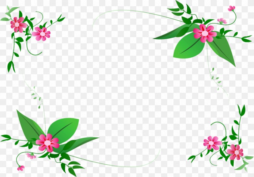 Floral Design Border Flowers Clip Art, PNG, 860x600px, Floral Design, Art, Border Flowers, Branch, Drawing Download Free