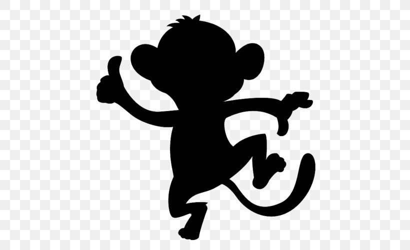 Monkey Cartoon, PNG, 500x500px, Silhouette, Cartoon, Happy, Logo, Monkey Download Free