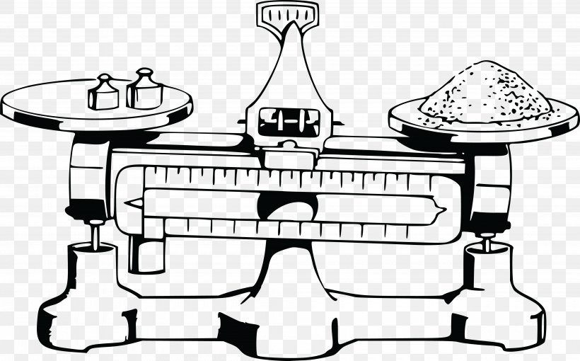 Measuring Scales Weight Measurement Balans Clip Art, PNG, 4000x2491px, Measuring Scales, Artwork, Balans, Bilancia, Black And White Download Free