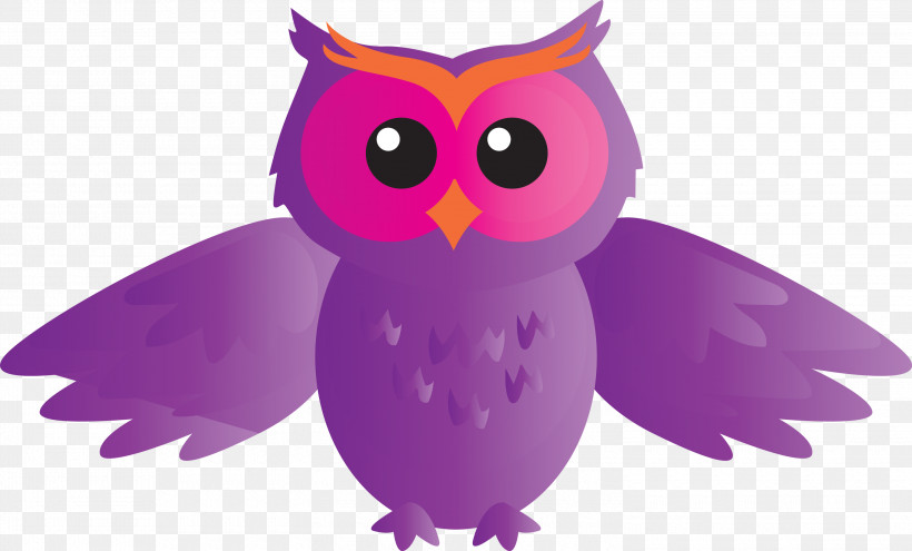 Owl Bird Purple Violet Bird Of Prey, PNG, 3000x1812px, Watercolor Owl, Animation, Beak, Bird, Bird Of Prey Download Free