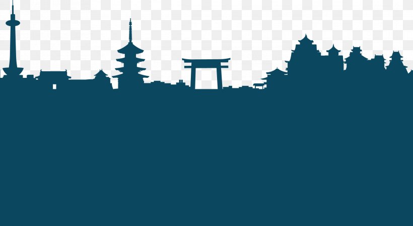 Kyoto Skyline Royalty-free Stock Photography, PNG, 2283x1254px, Kyoto, Blue, Brand, Cityscape, Drawing Download Free