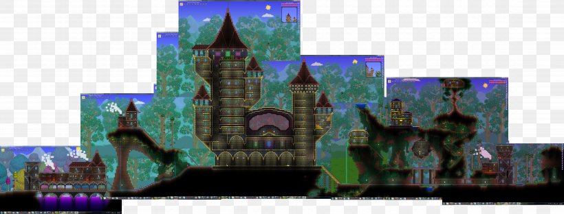 Minecraft Terraria Castle DeviantArt, PNG, 8891x3389px, Minecraft, Art, Castle, City, Deviantart Download Free