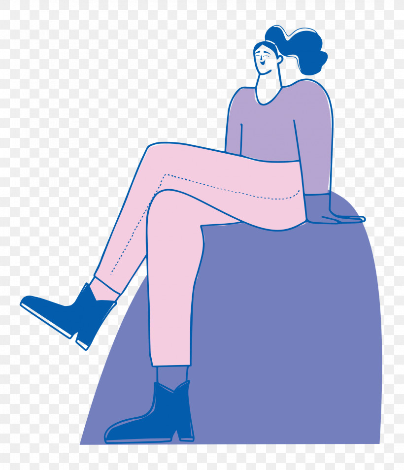 Sitting On Rock, PNG, 2148x2500px, Human Body, Cartoon, Electric Blue M, Shoe, Sitting Download Free